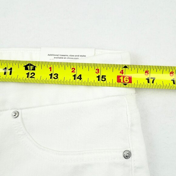 Chicos Womens Alabaster White Eyelet Hem Pull-On Ankle Jegging Size 1R US 8R NWT - Picture 8 of 11